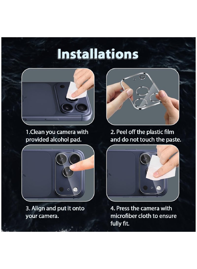 MOBM For iPhone 17 Pro Max Camera Lens Protector Pack of 3 - Image 3